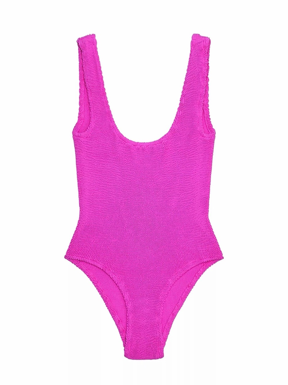 Zara Bright Pink Textured One-Piece Swimsuit NWT